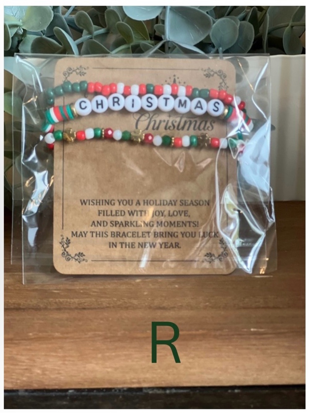 Merry Christmas Beaded Clay Bracelets, Various Designs, Choose One - Picture 15 of 16